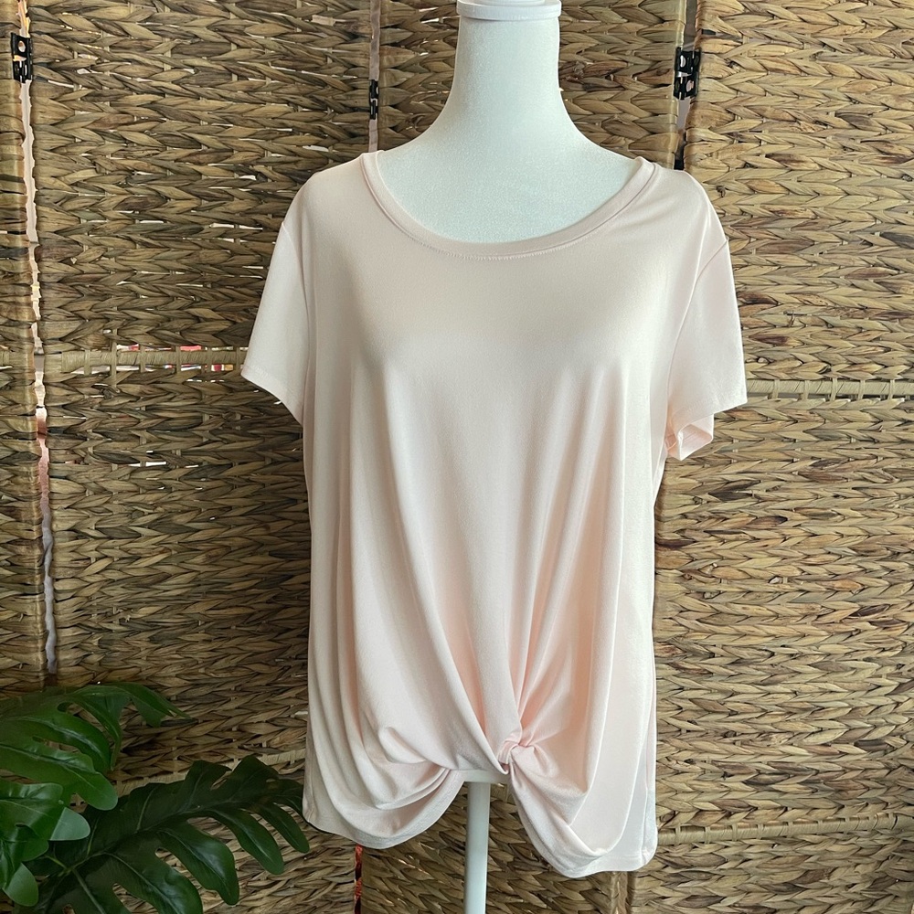 Candie's Pink Tie Front Short Sleeve Tee